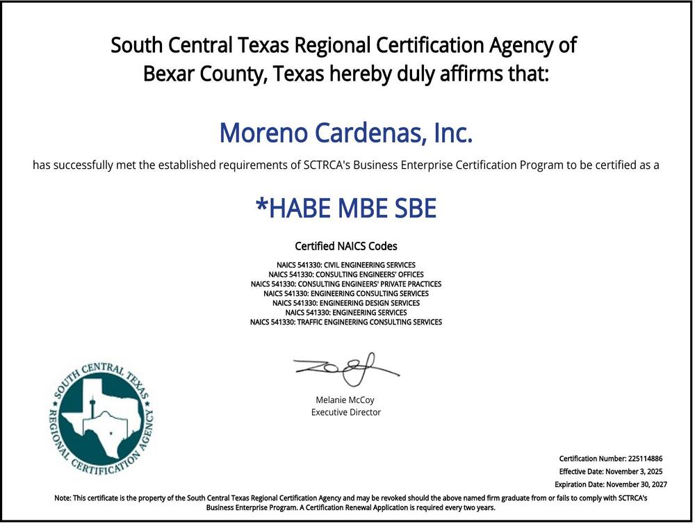 SCTRCA Certificate